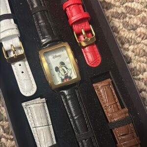 Disney Gold-Tone Mickey Mouse Watch with Changeable Straps